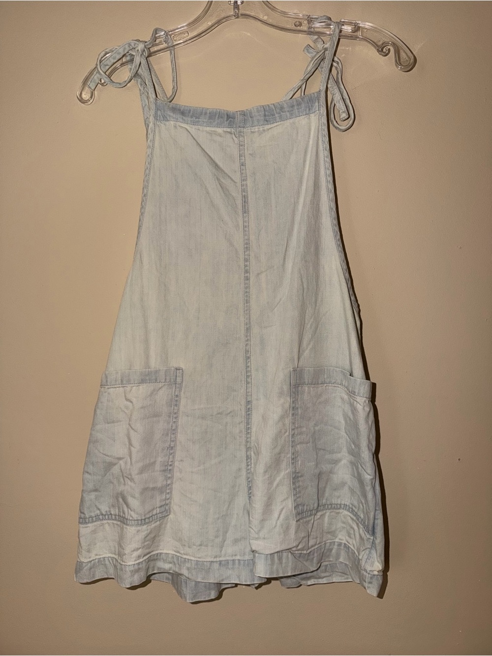 aerie Light Blue Denim Romper Dress with Pockets